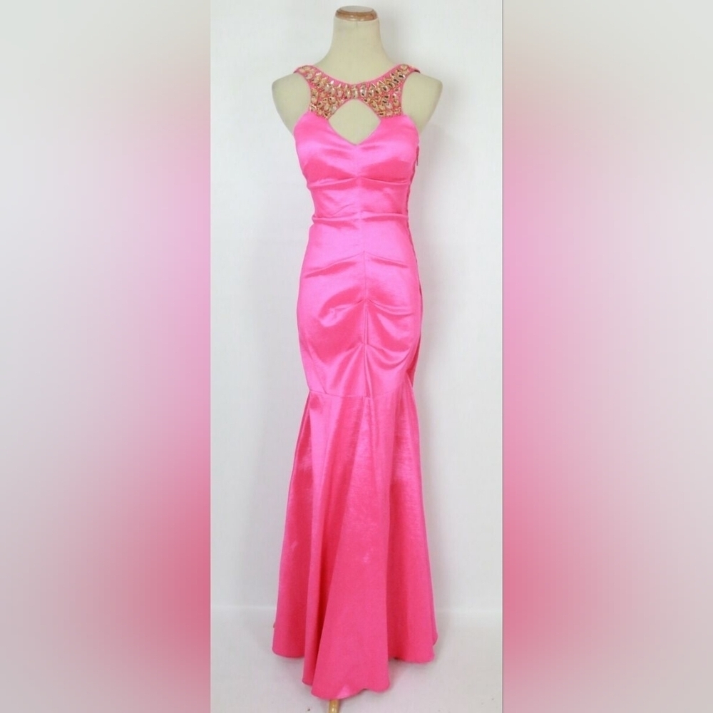 Hailey Logan by Adrianna Papel Hot Pink Barbie Prom Formal Gown Long Dress 5/6